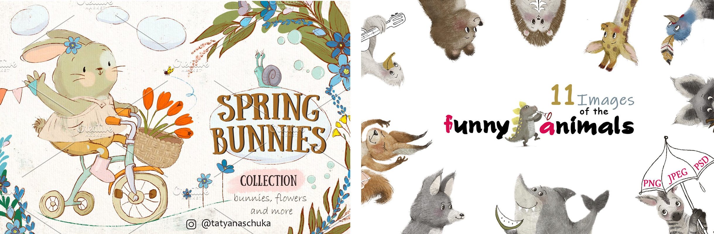 Весенние зайчики и забавные животные.png